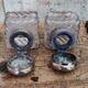 Lot de deux encriers en cristal