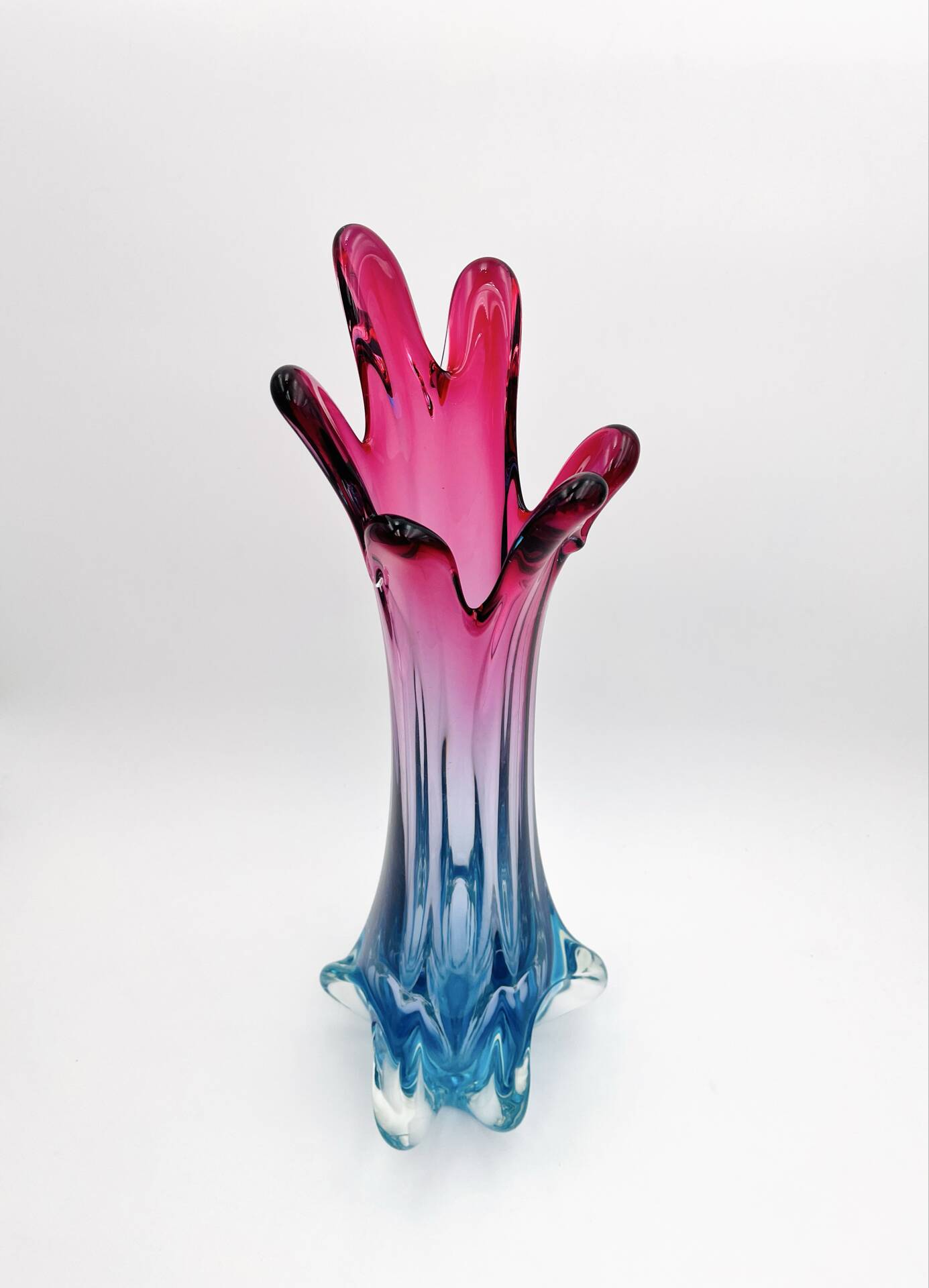 Giant Murano Vase Fratelli Toso Sommerso Gradient 51cm 4.2kg 60s 70s