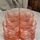 Art Deco Pink Glass Whiskey Glasses