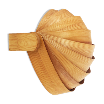 Pine veneer wall lamp/visor light by Translandia. Denmark 1960s