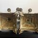 Pair of five-light gilded bronze candelabras, Napoleon III, 19th century.