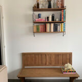 Wooden bench with backrest