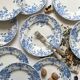 12 small flat plates "Campanule" Saint Amand and Hamage