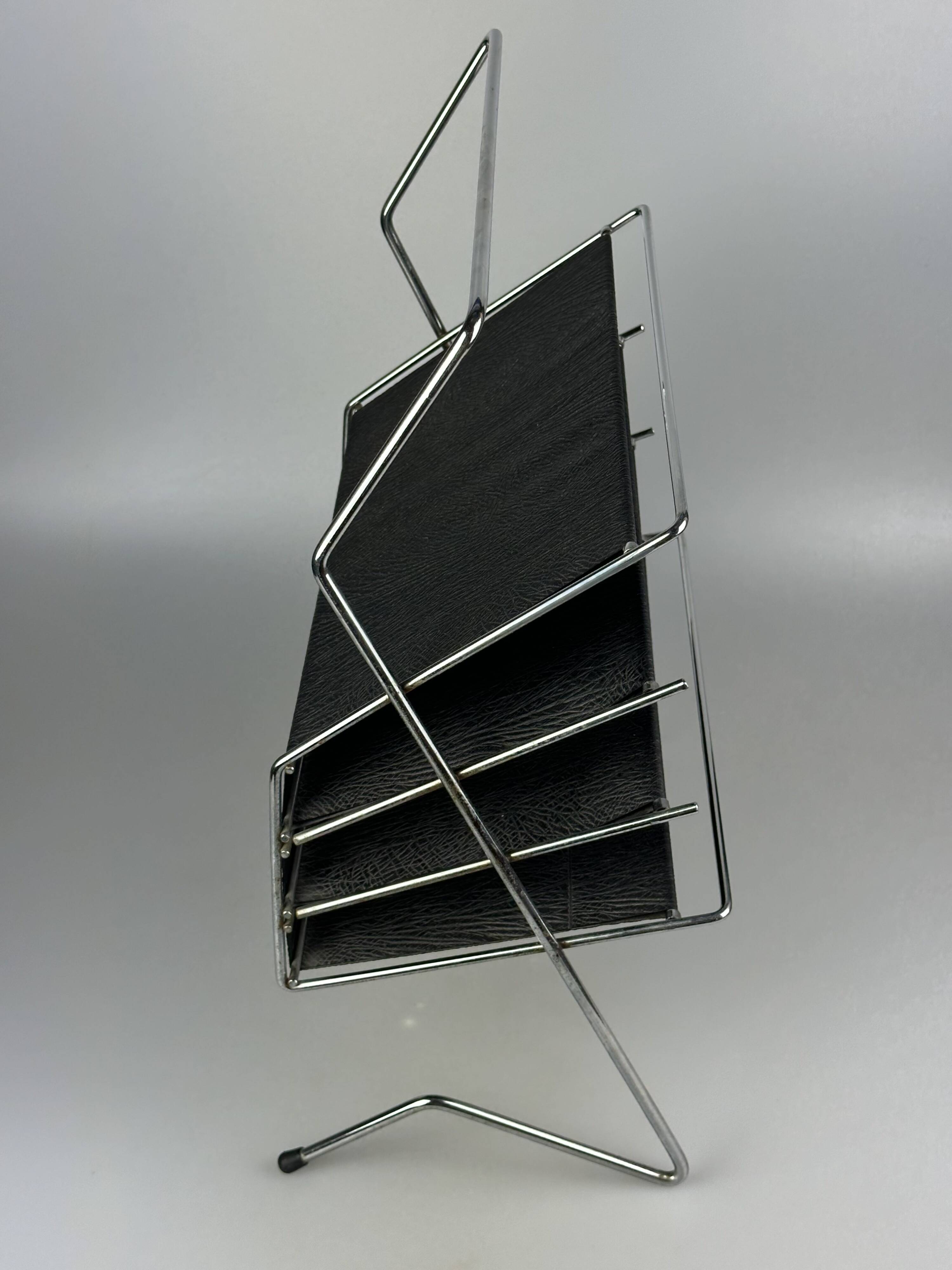 1960s/1970s Newspaper Holder Metal Plastic Space Age Mid Century
