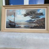 Oil on canvas, low tide, signed Le Dantec