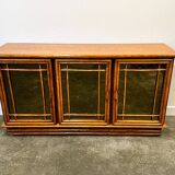 Vintage mirrored bamboo sideboard by Maugrion for Roche Bobois, 1970s. France