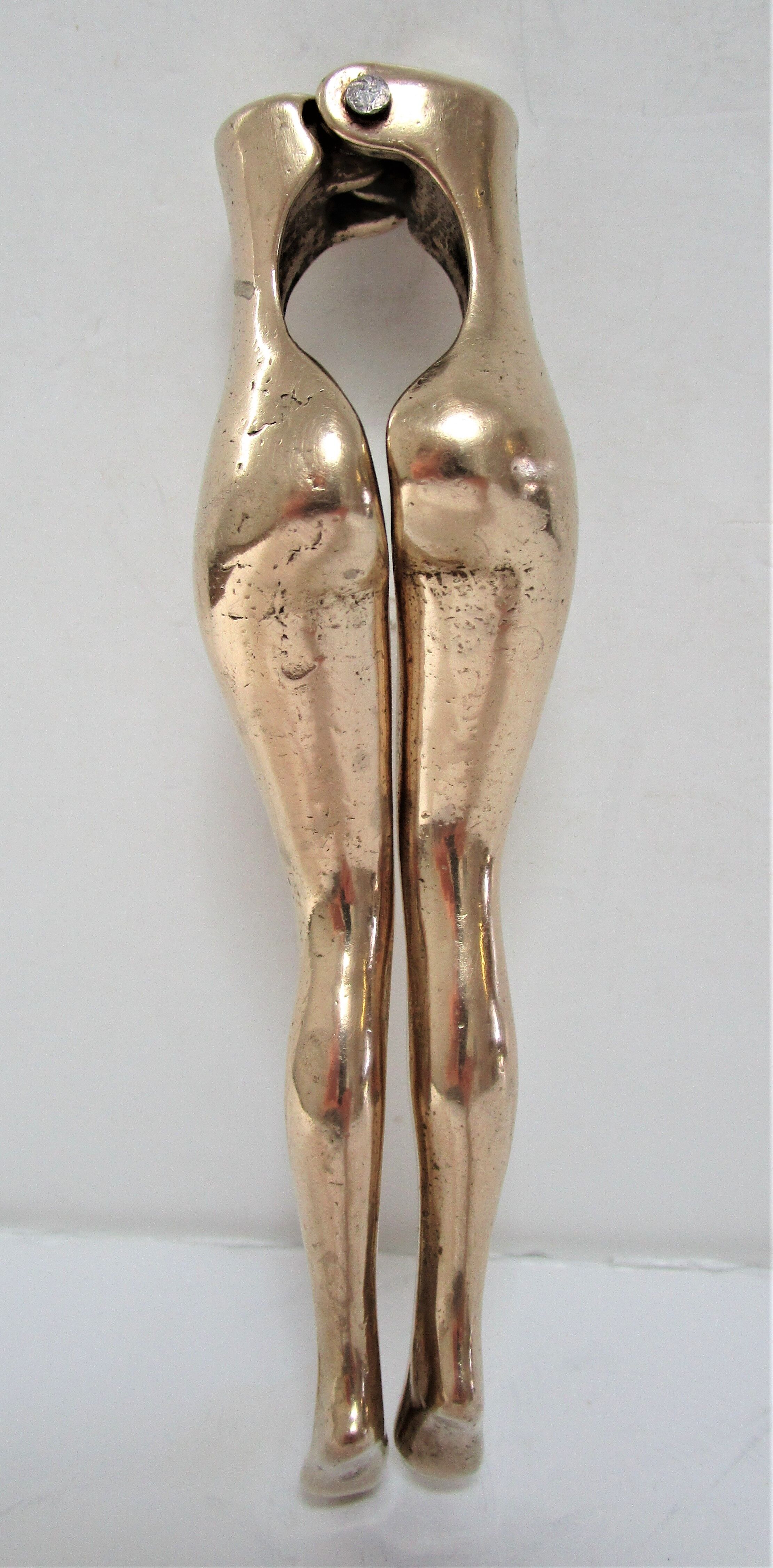 Massive brass anthropomorphic nutcracker vintage woman legs