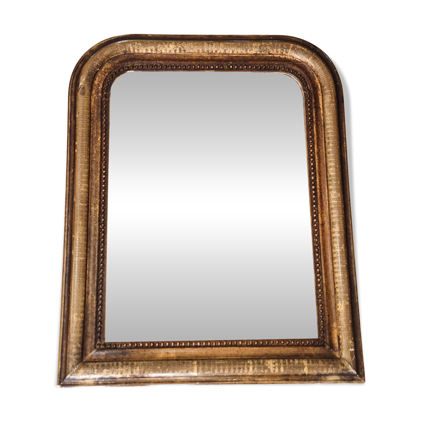 Miroir ancien Louis Philippe, noir et or ,  62 x 49 cm