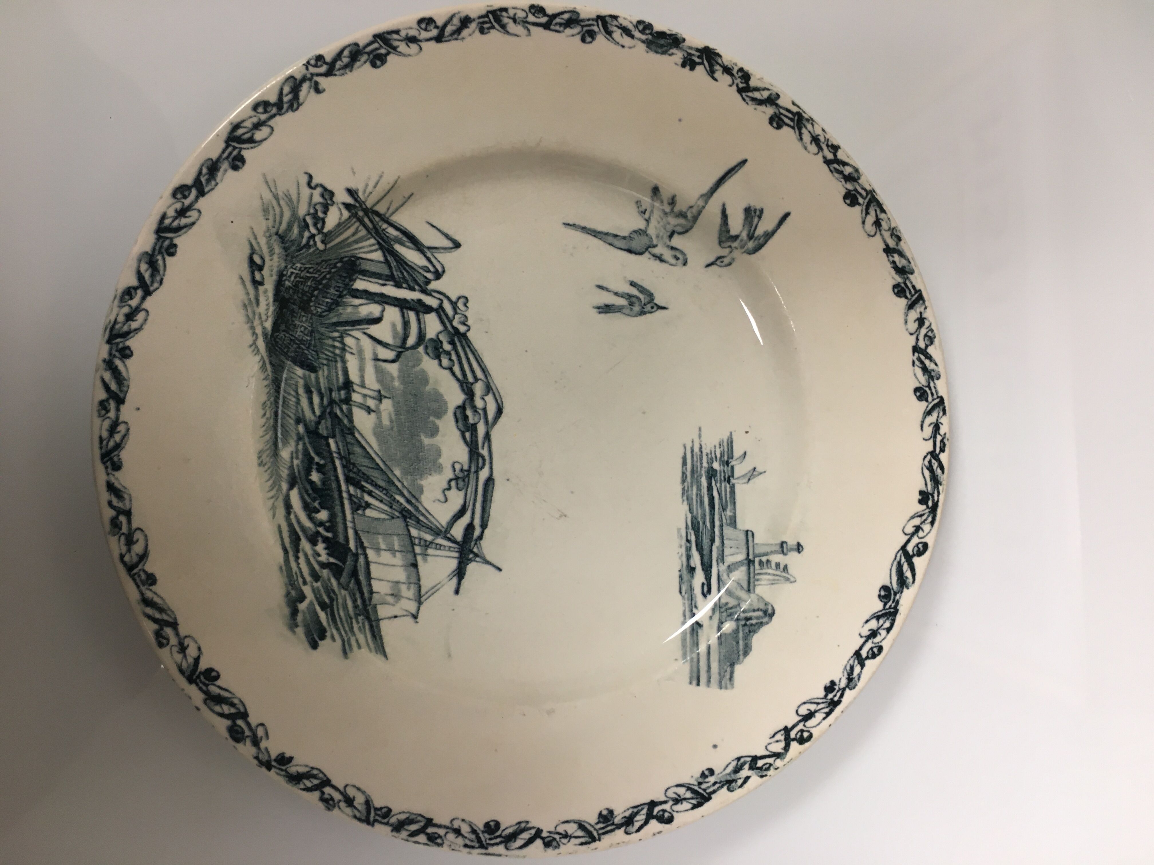 6 flat plates Terre de fer Creil and Montereau marine model
