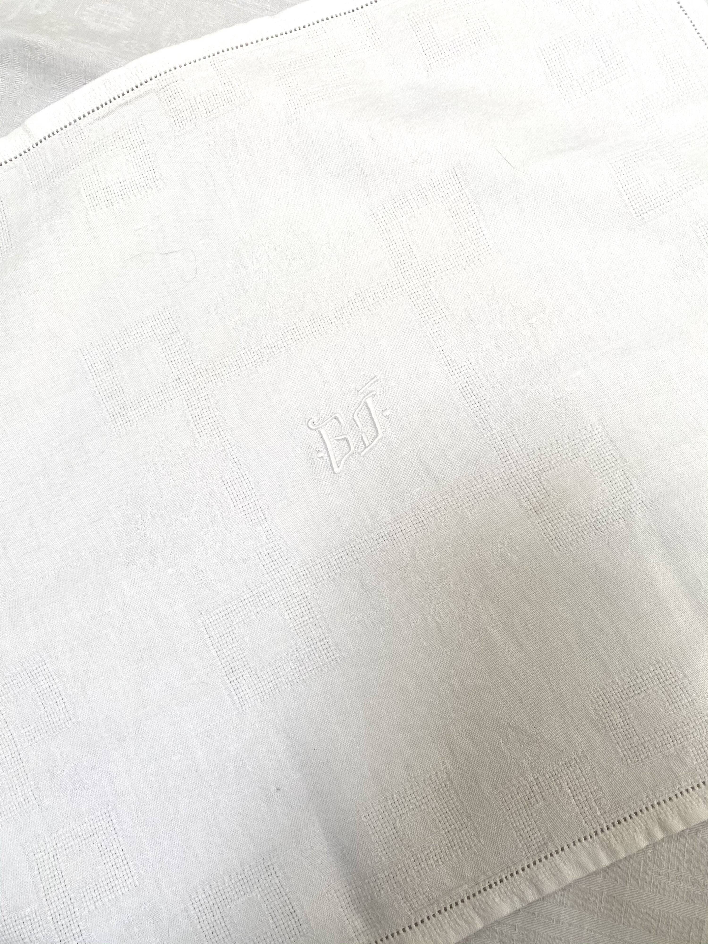 Set of 2 monogram napkins BG and GJ