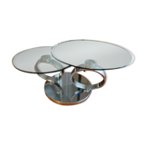 Coffee table glass and chrome metal