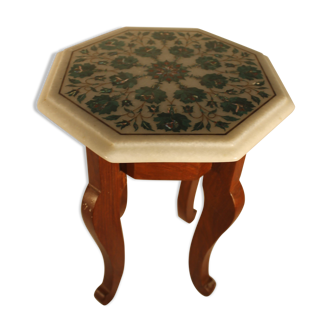 Marble Table Top Mosiac Art -Table Top Inlaid with semi-precious stones multi craftsmanship d