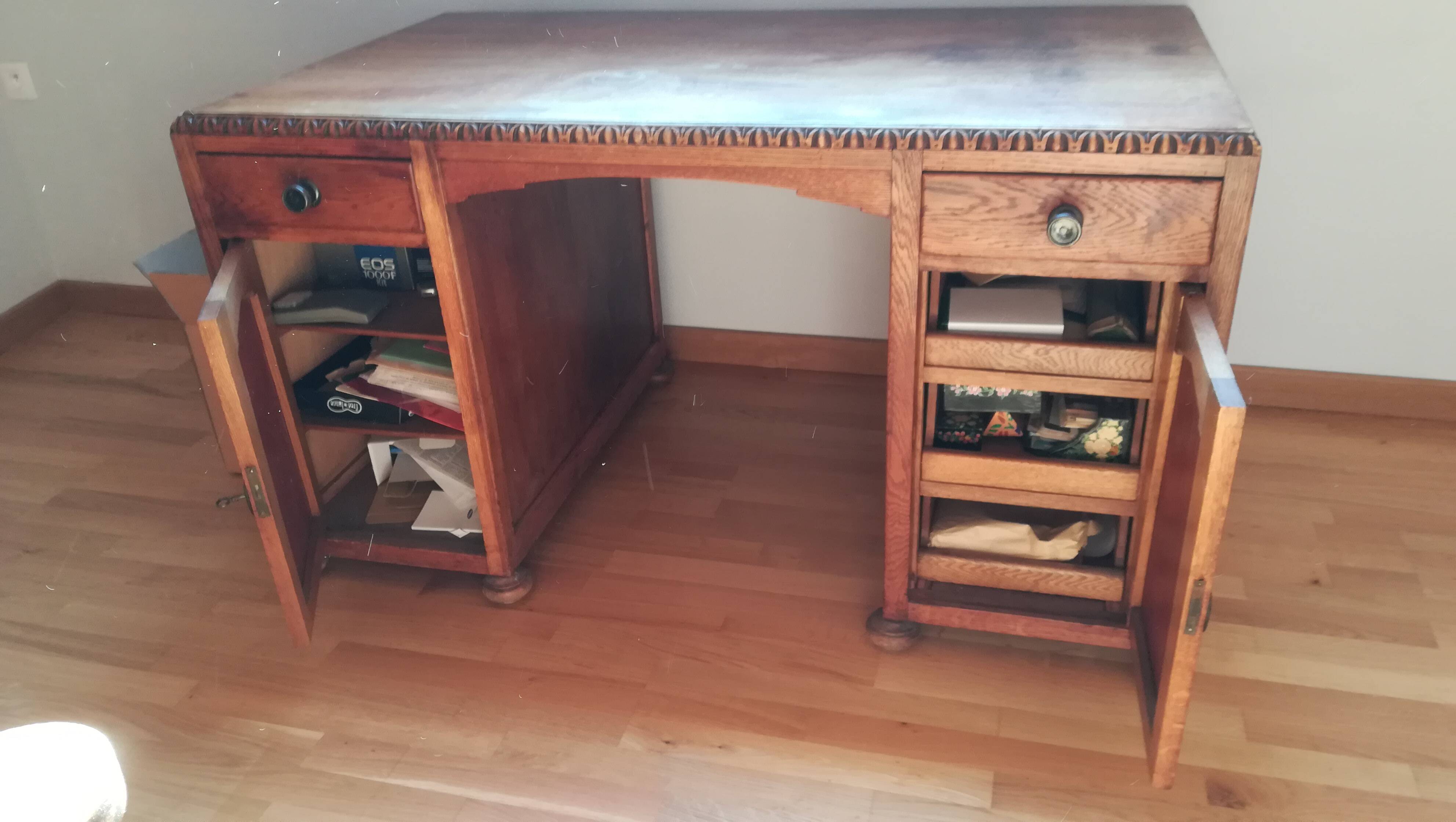 Art Deco oak desk - "orientalist"