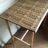 Rattan side table