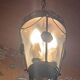 Patinated bronze ceiling lantern with smoked glass – Louis XVI style, 3 lights