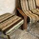 Armchair and vintage ottoman 1960-80 Sweden brutalism