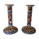 Pair of Gien earthenware chandeliers