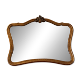 Antique bevelled mirror, oak frame