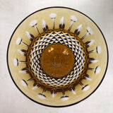 Set of five large colored crystal foot glasses