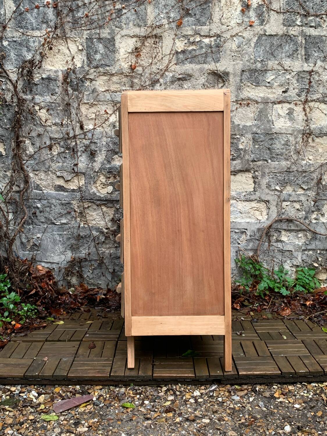 Raw wood art deco chest of drawers