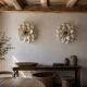 A pair of large vintage Italian design wall sconces.