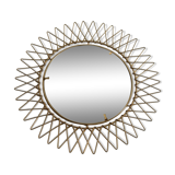 Miroir vintage en Fils de Laiton, modulable, Recouvert d'or fin, 1960-70