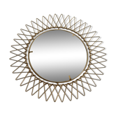 Miroir vintage en Fils de Laiton, modulable, Recouvert d'or fin, 1960-70