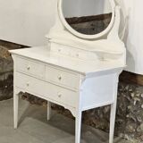 Antique 5-drawer dressing table with swivel mirror