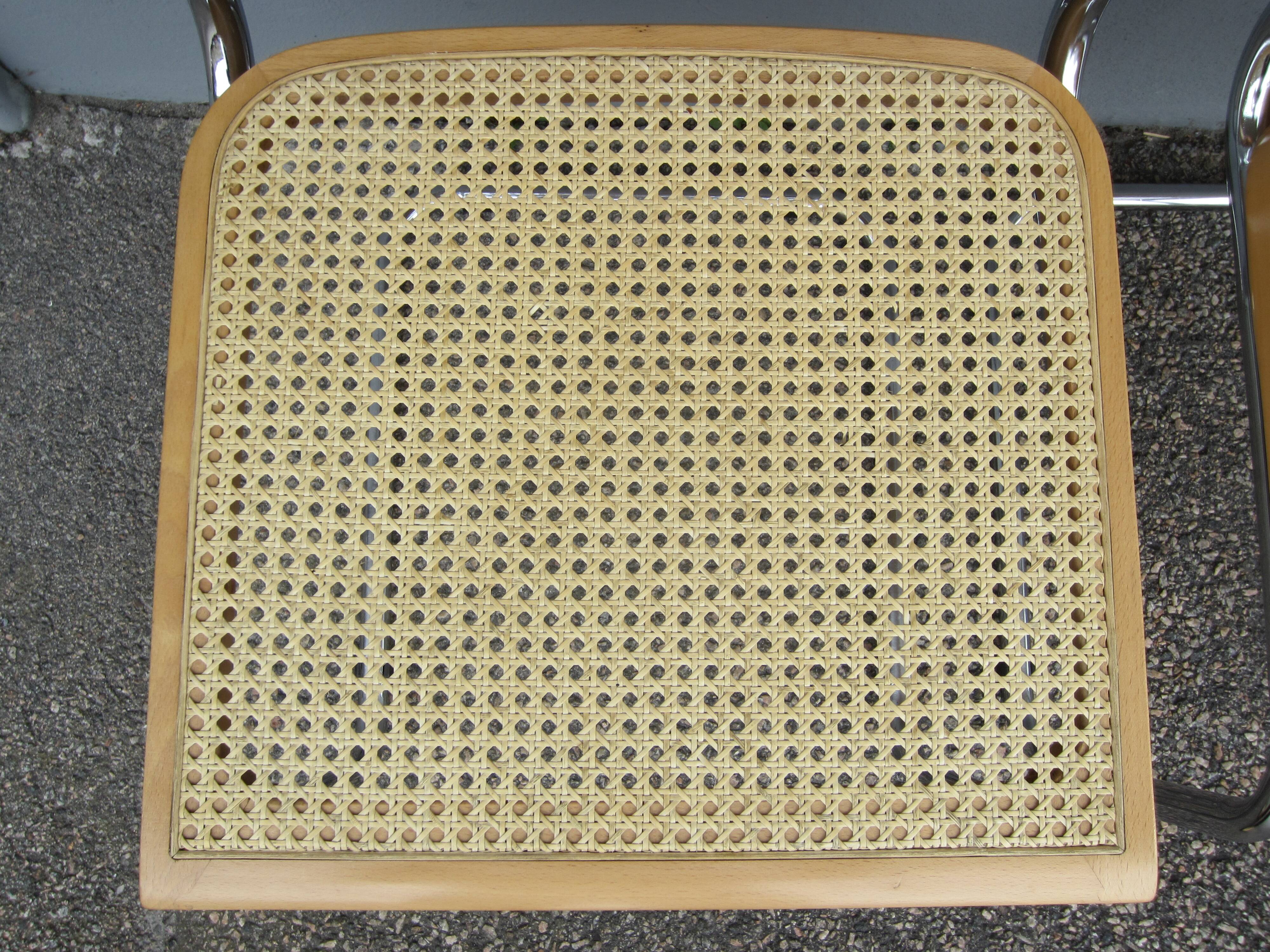 Pair of Cesca B32 Marcel Breuer chairs