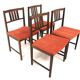 Set de 4 chaises scandinave en noyer, Suède, 1960