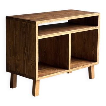 Meuble Vinyle en bois massif, rangement pour disques vinyles