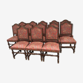 Set of Louis XIII-style chairs