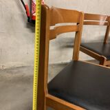 Set of four vintage chairs with retro design skai seats