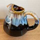 Jug French in fat lava with handle, Form 172, vintage Vallauris with Drip Glaze