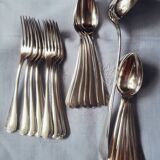 Set of cutlery forks spoons ladle Japanese silver metal from Christofle