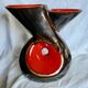 Large double neck earthenware vase Design 1950-60 Vallauris style
