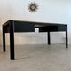 Italian design postmodern desk in metal and vintage 80s travertine top