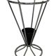 Vintage Umbrella stand chrome round black Dutch Art Deco