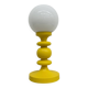 Mid-century design yellow table lamp with glass globe, 1970s