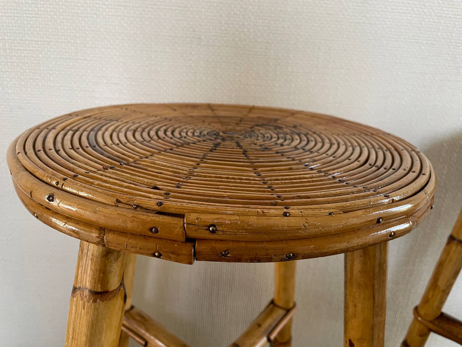 Vintage rattan stools