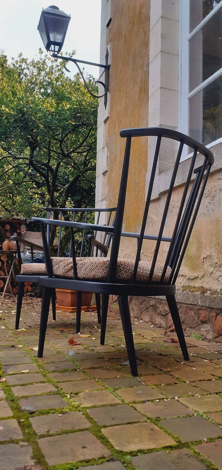 Pair of Baumann armchairs, 1960s