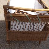 Lit corbeille  enfant rotin
