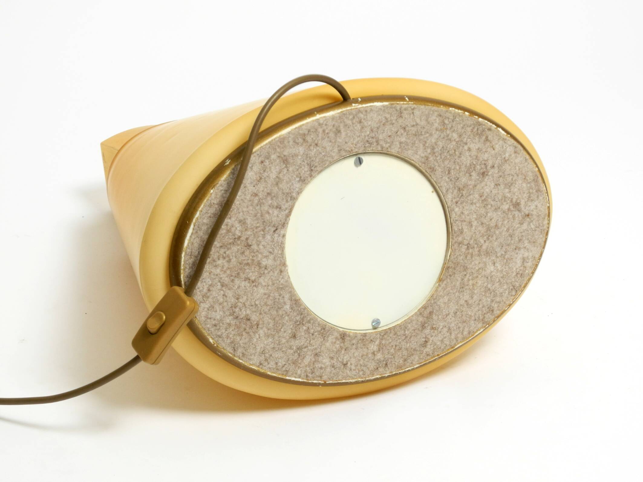 Large 1990s postmodern design floor or table lamp made of colored glass