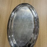 Oval tray in silver metal
