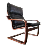 Poang armchair by Noboru Nakamura in black leather