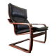 Poang armchair by Noboru Nakamura in black leather