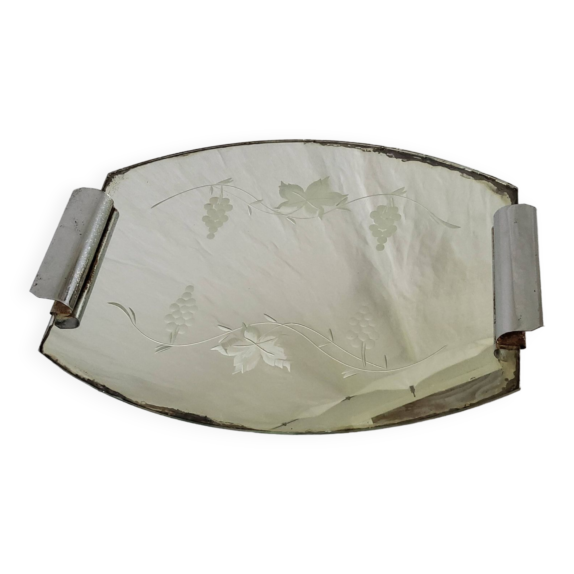 Plateau miroir gravé