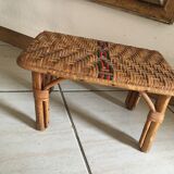 Foot rest in vintage rattan