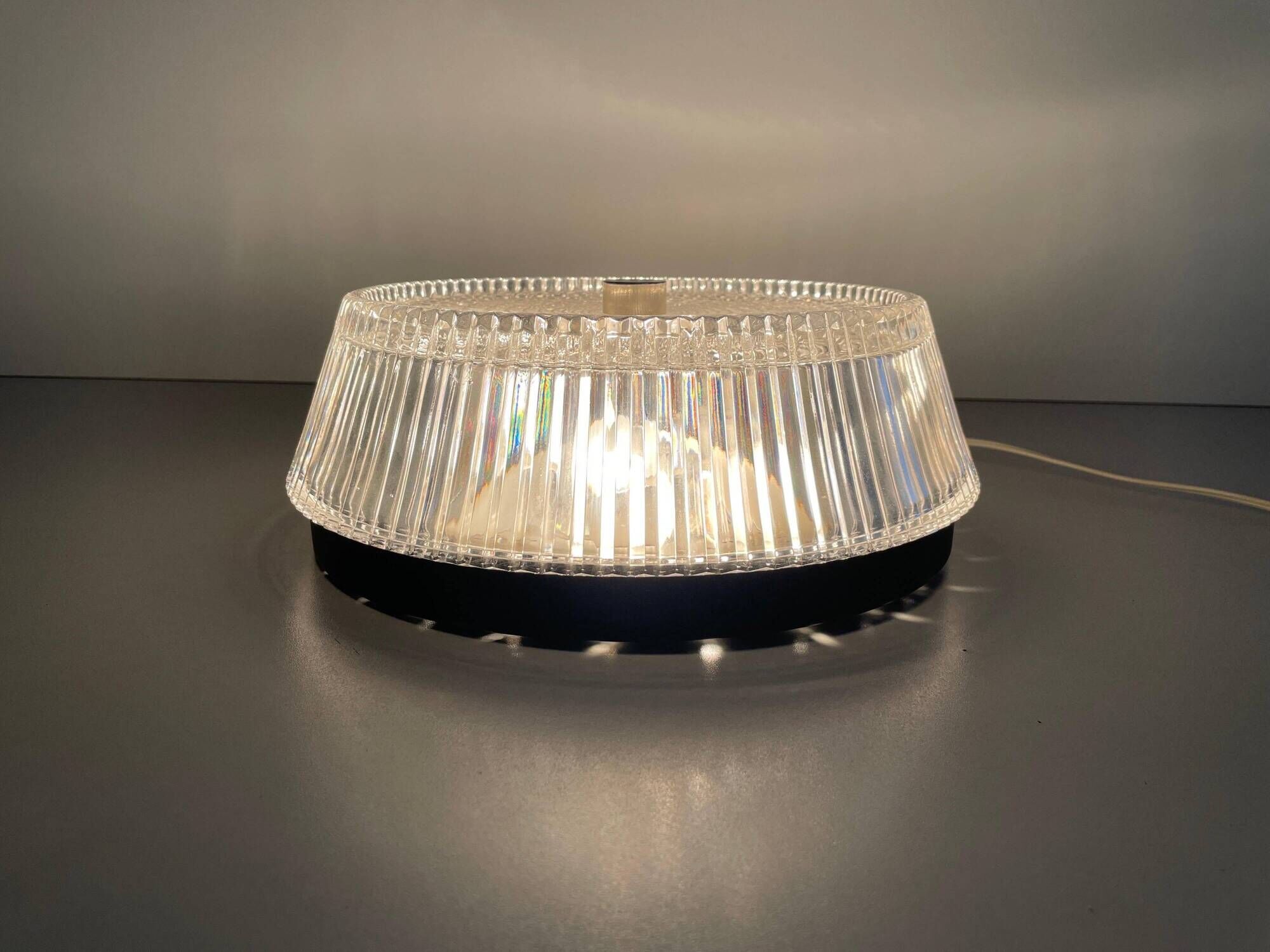 Flush mount crystal glass ceiling light from the mid-century, 1960s, Germany