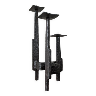 bougeoir design brutaliste fer forgé fabrication artisanale ferronnerie art
